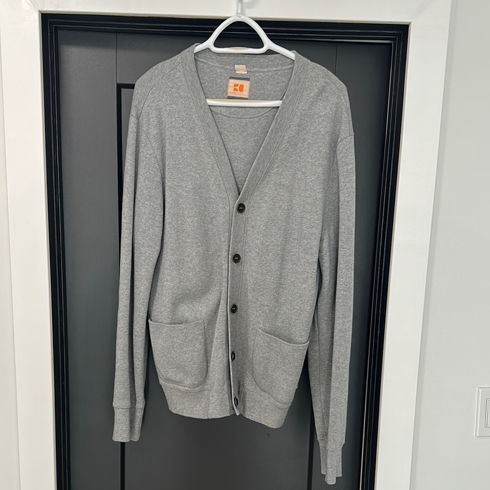 Hugo Boss Gray Cardigan Sweater